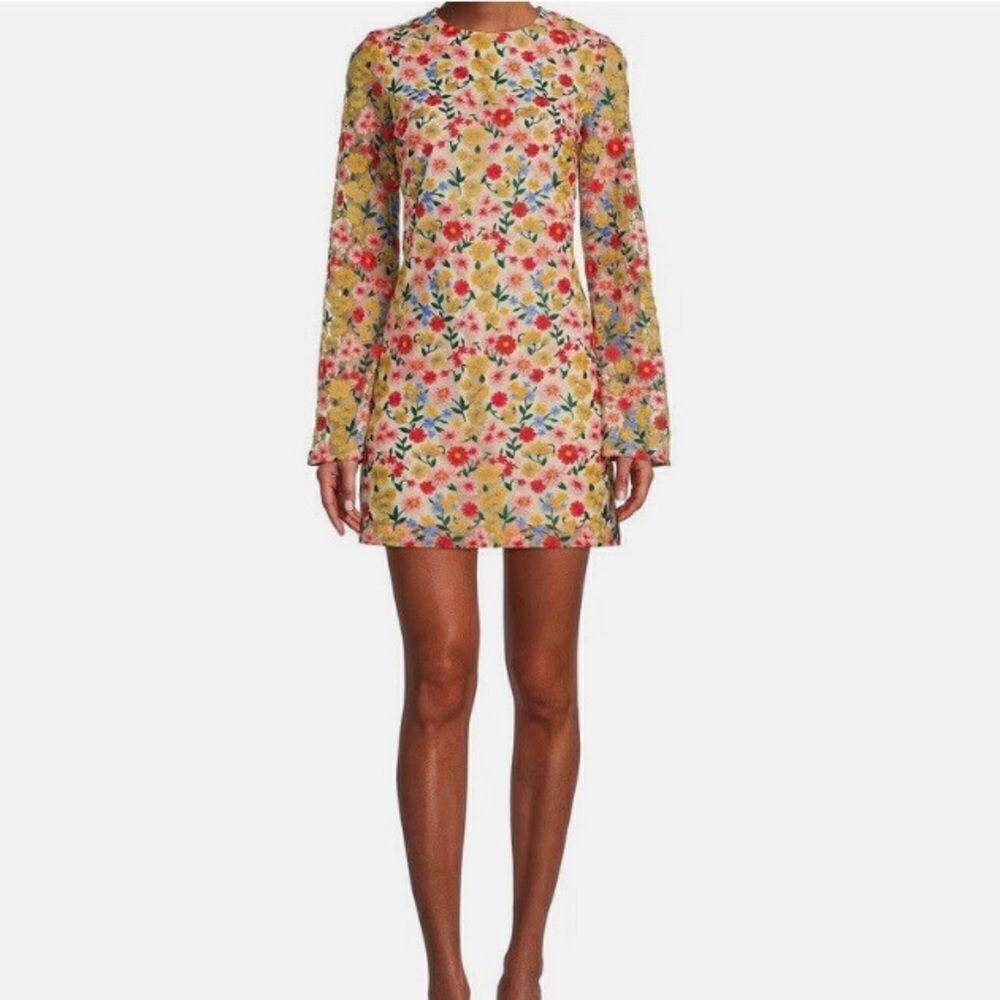NEW ANTONIO MELANI Floral Bell Sleeve Shift Dress